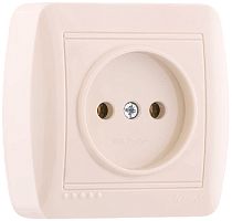 Розетка без заземления накладная Lezard Demet 1-м. кремовый картинка